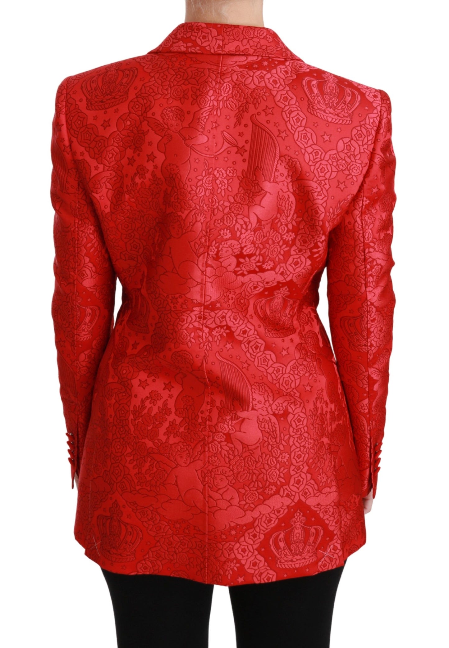 Dolce & Gabbana Roter geblümter Blazer mit Engelsmuster