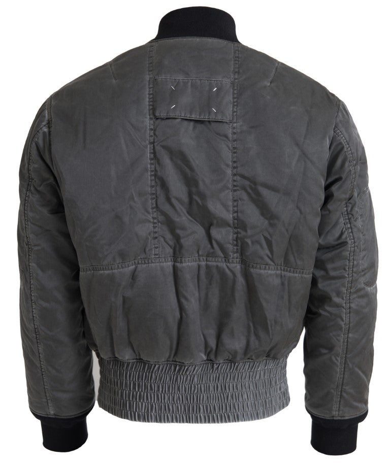 Elegant grey bomber jacket with full zip