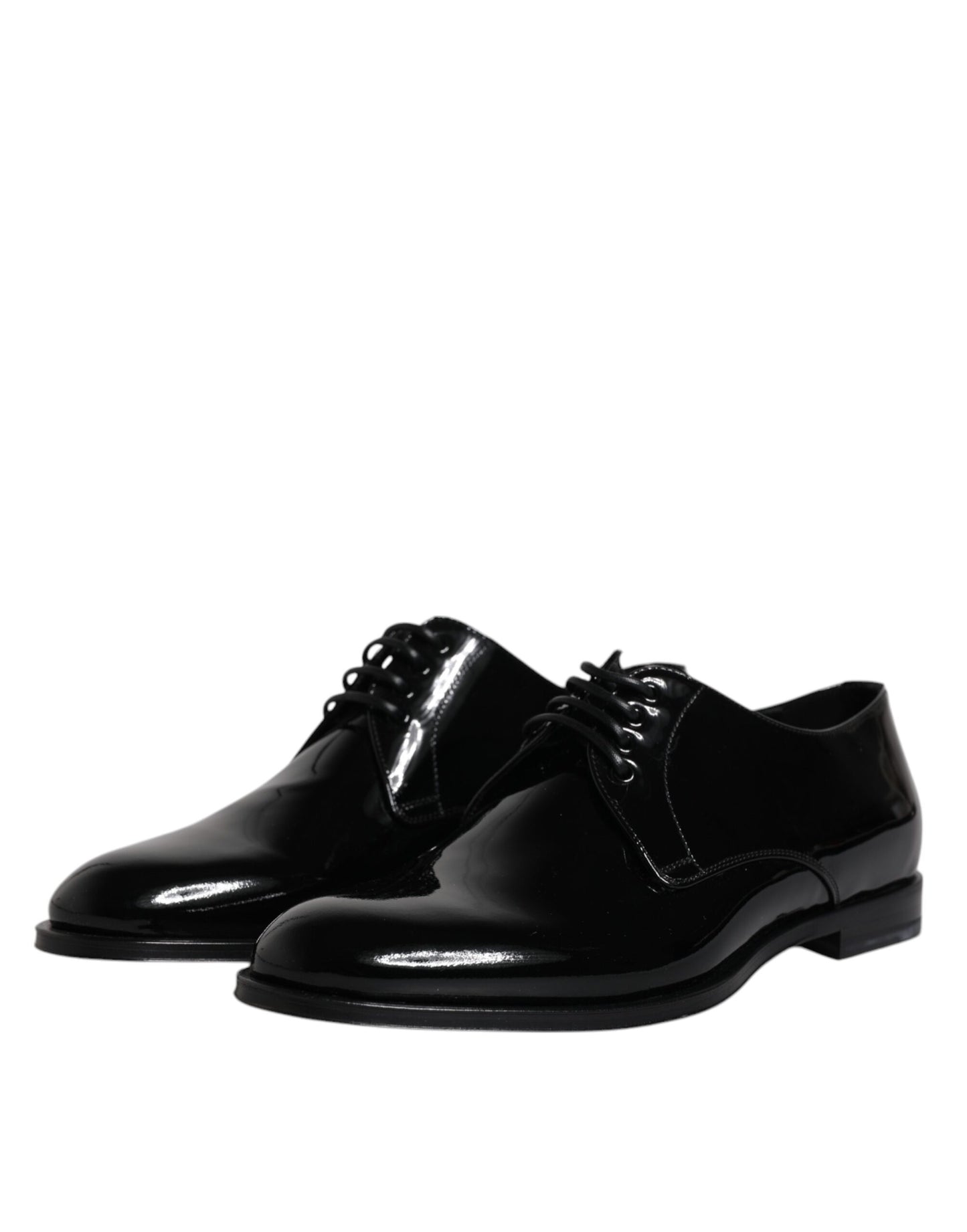 Dolce & Gabbana Schwarze Lackleder Derby-Schuhe für formelle Anlässe