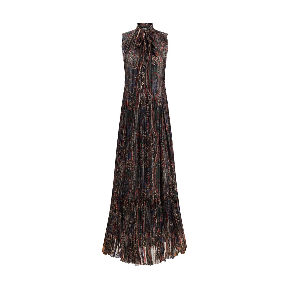Saint Laurent Paisley langes Kleid