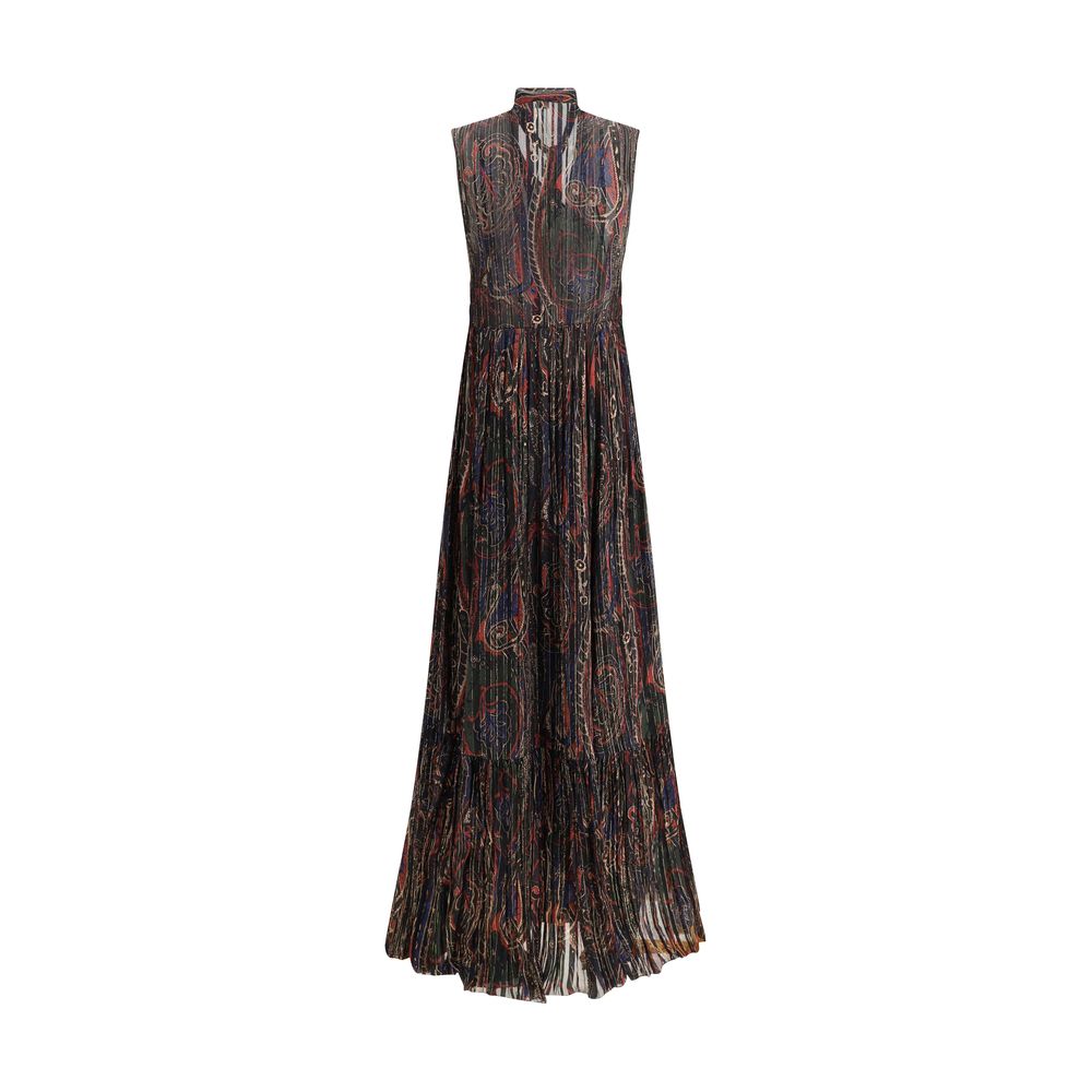 Saint Laurent Paisley langes Kleid