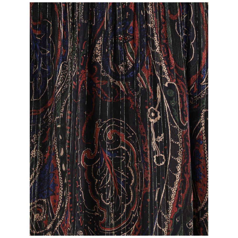 Saint Laurent Paisley langes Kleid