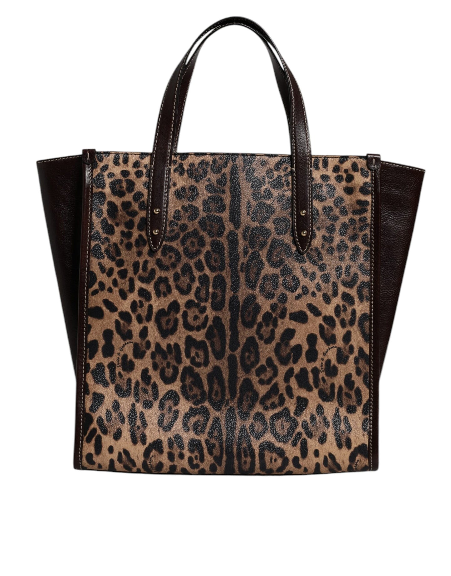 Dolce & Gabbana Braune Leopardenleder-Schulterriemen-Tasche
