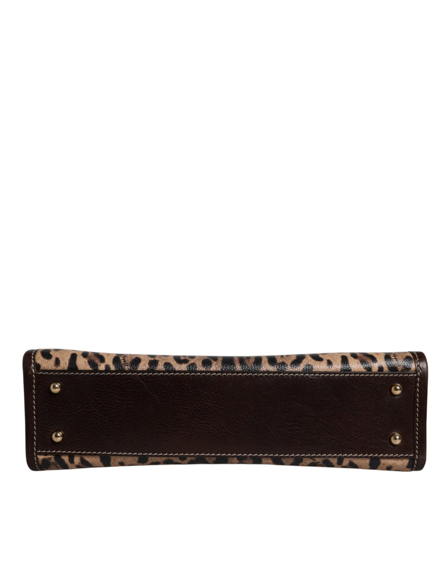Dolce & Gabbana Braune Leopardenleder-Schulterriemen-Tasche