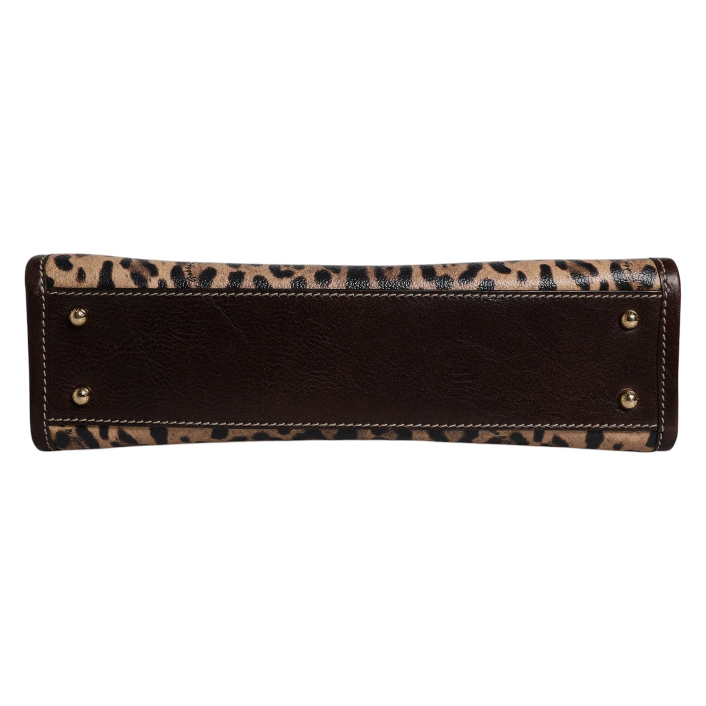 Dolce & Gabbana Braune Leopardenleder-Schulterriemen-Tasche