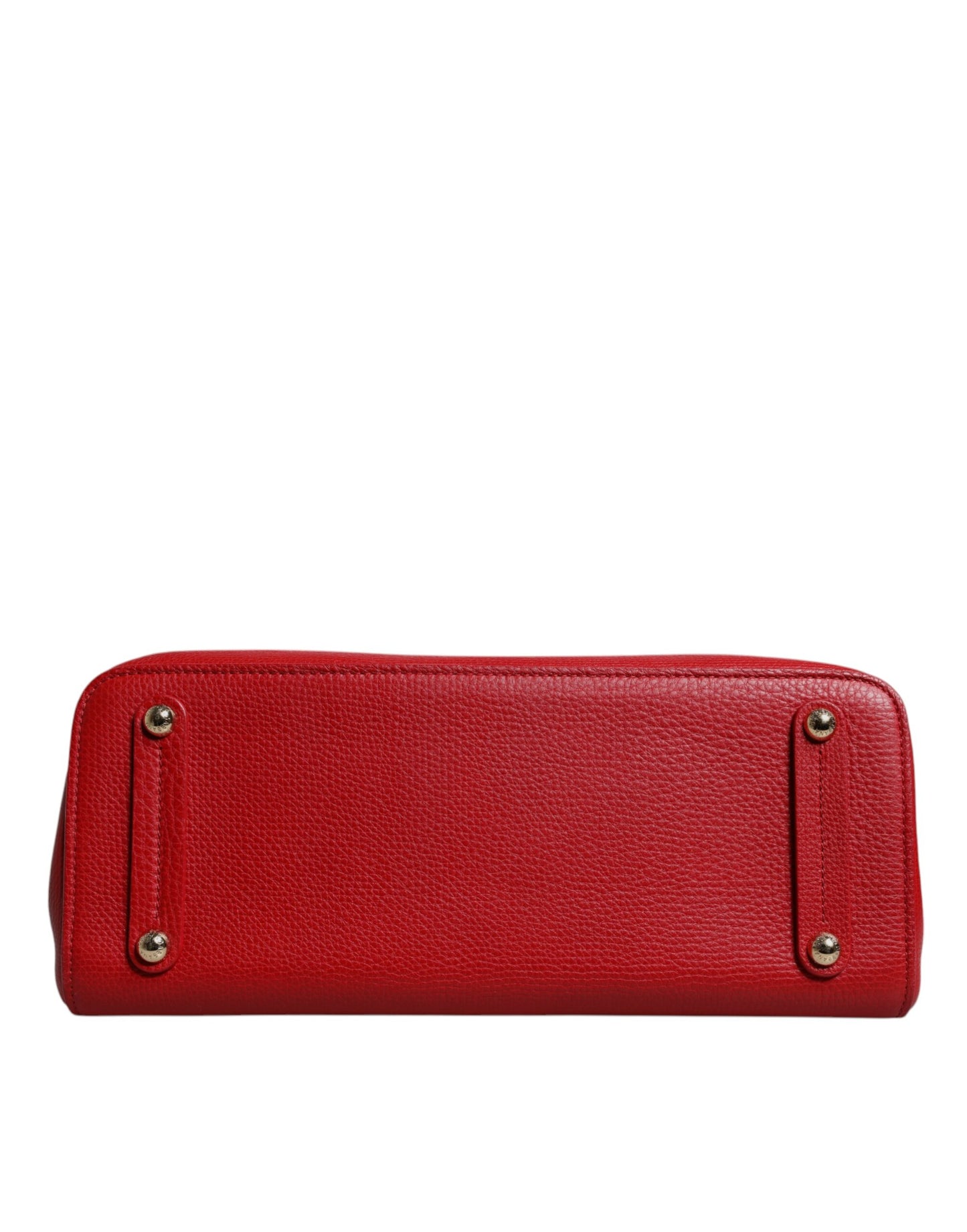 Dolce & Gabbana Rote Kalbsleder Tasche mit Logo-Plakette am oberen Griff