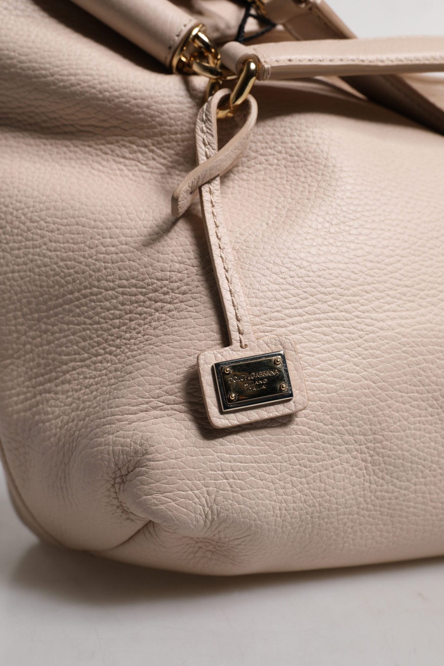 Dolce & Gabbana Hellrosa Hirschleder Logo-Plakette Tote Top Handle Bag