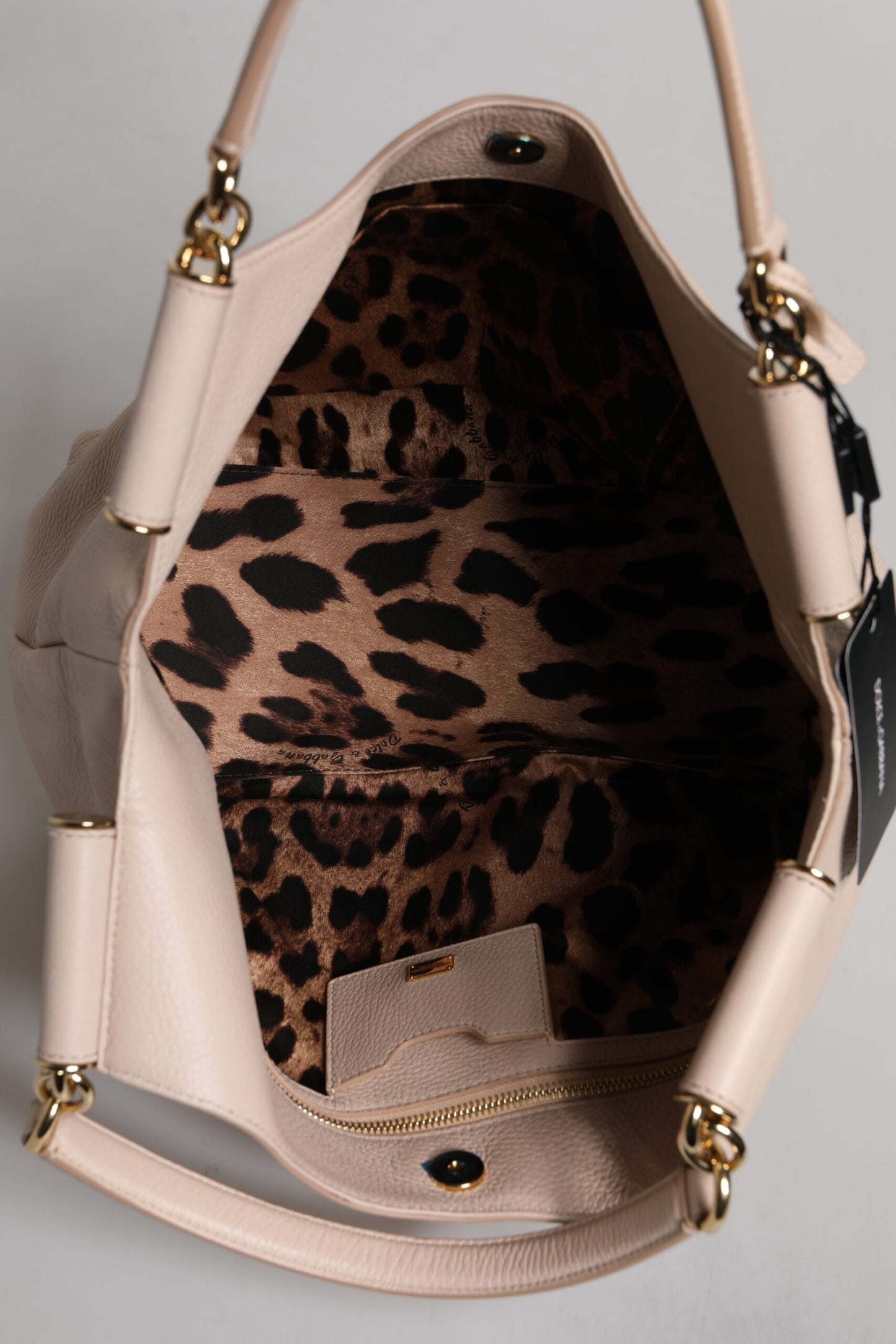 Dolce & Gabbana Hellrosa Hirschleder Logo-Plakette Tote Top Handle Bag