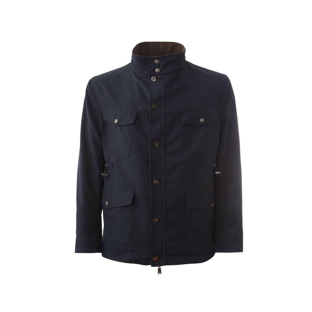 Elegant blue wool jacket for men