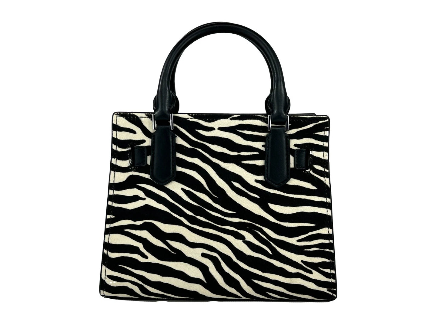 Michael Kors Hamilton Small Leder Zebra Print Satchel Crossbody Schwarz/Weiß