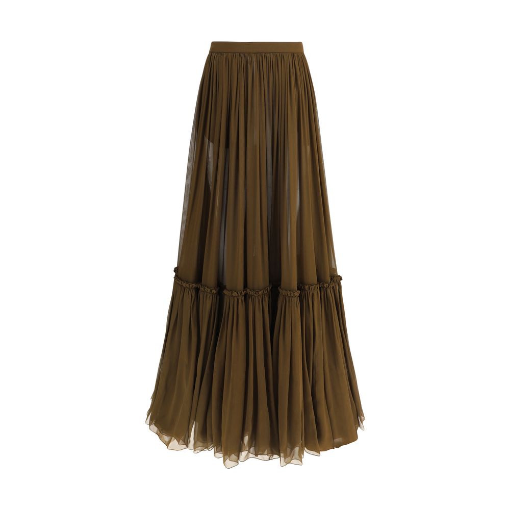 Saint Laurent Langer Rock mit Volants