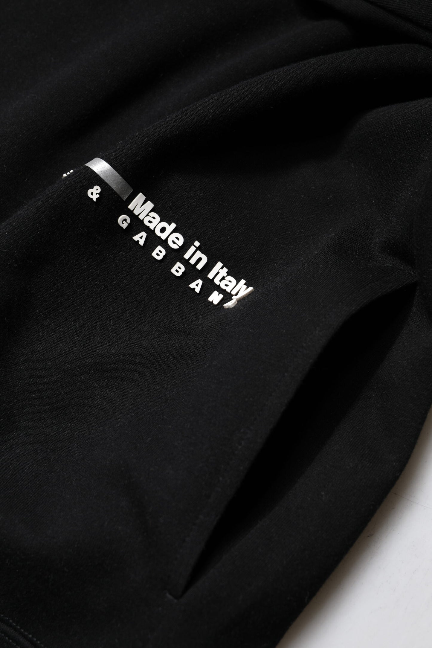 Dolce & Gabbana Schwarzer Logo-Strickpullover aus Baumwolle