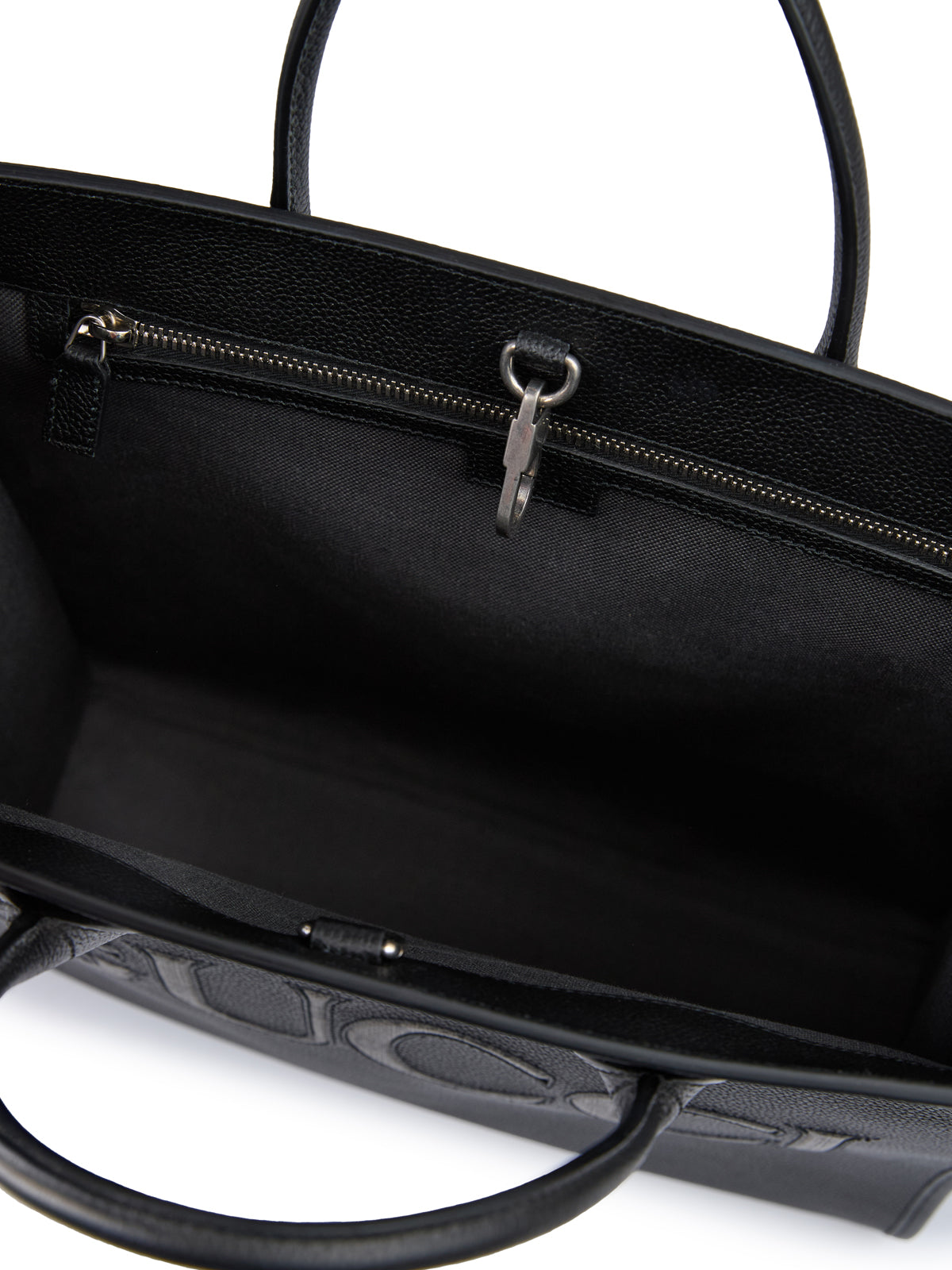 Gucci Schwarzes Leder Logo Medium Tote Bag
