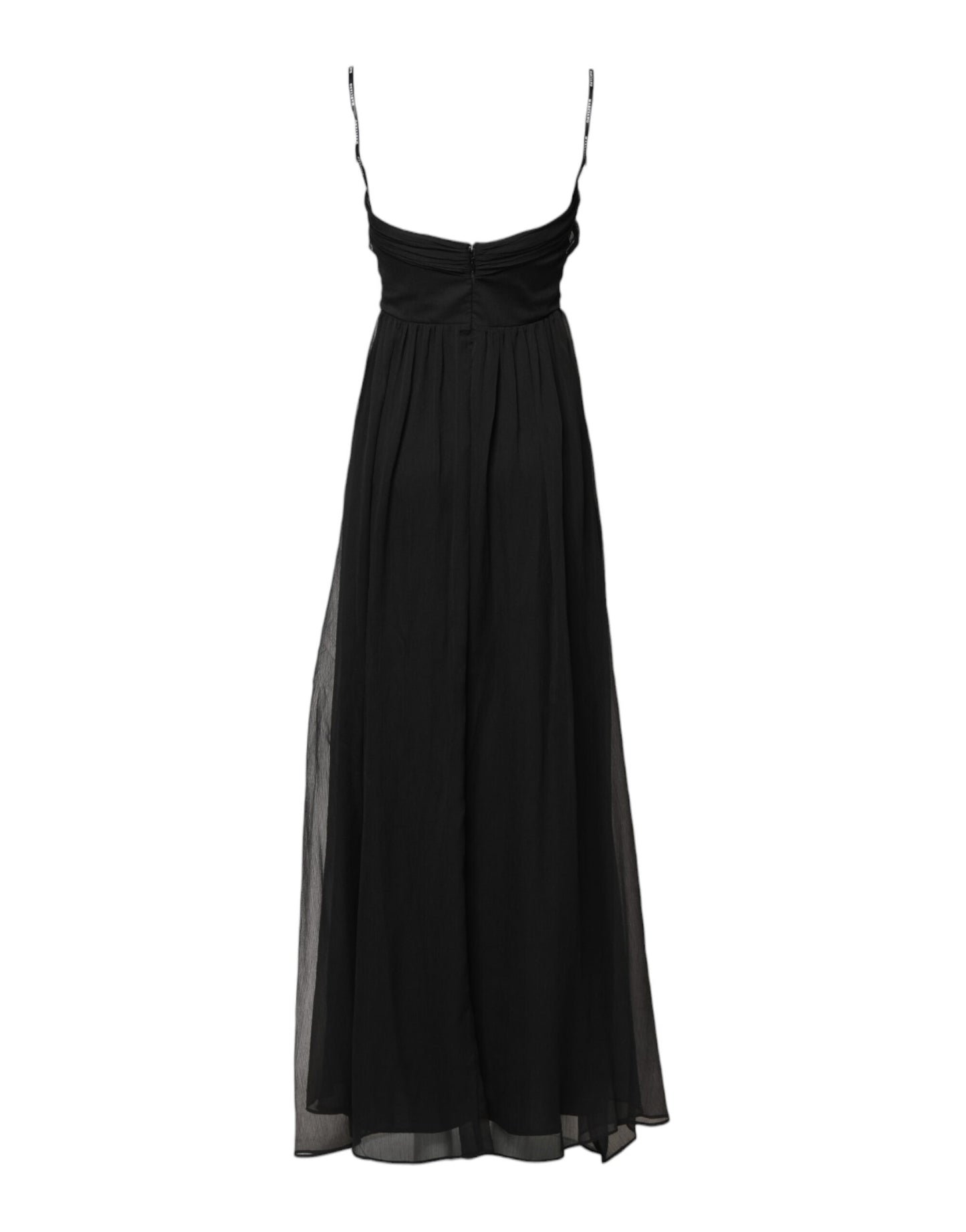 Marciano by Guess Schwarzes ärmelloses langes Kleid aus Tüll und Perlen