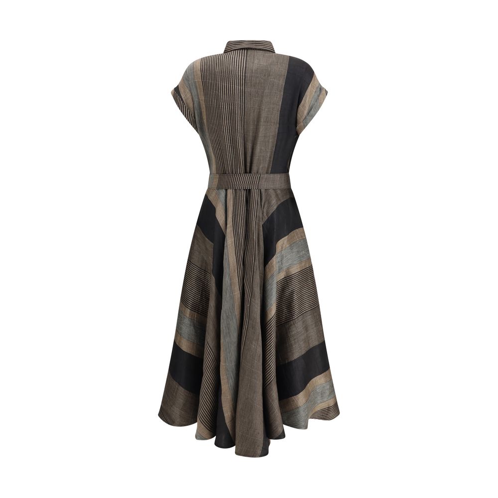 Sara Roka Chemisier gestreiftes Kleid