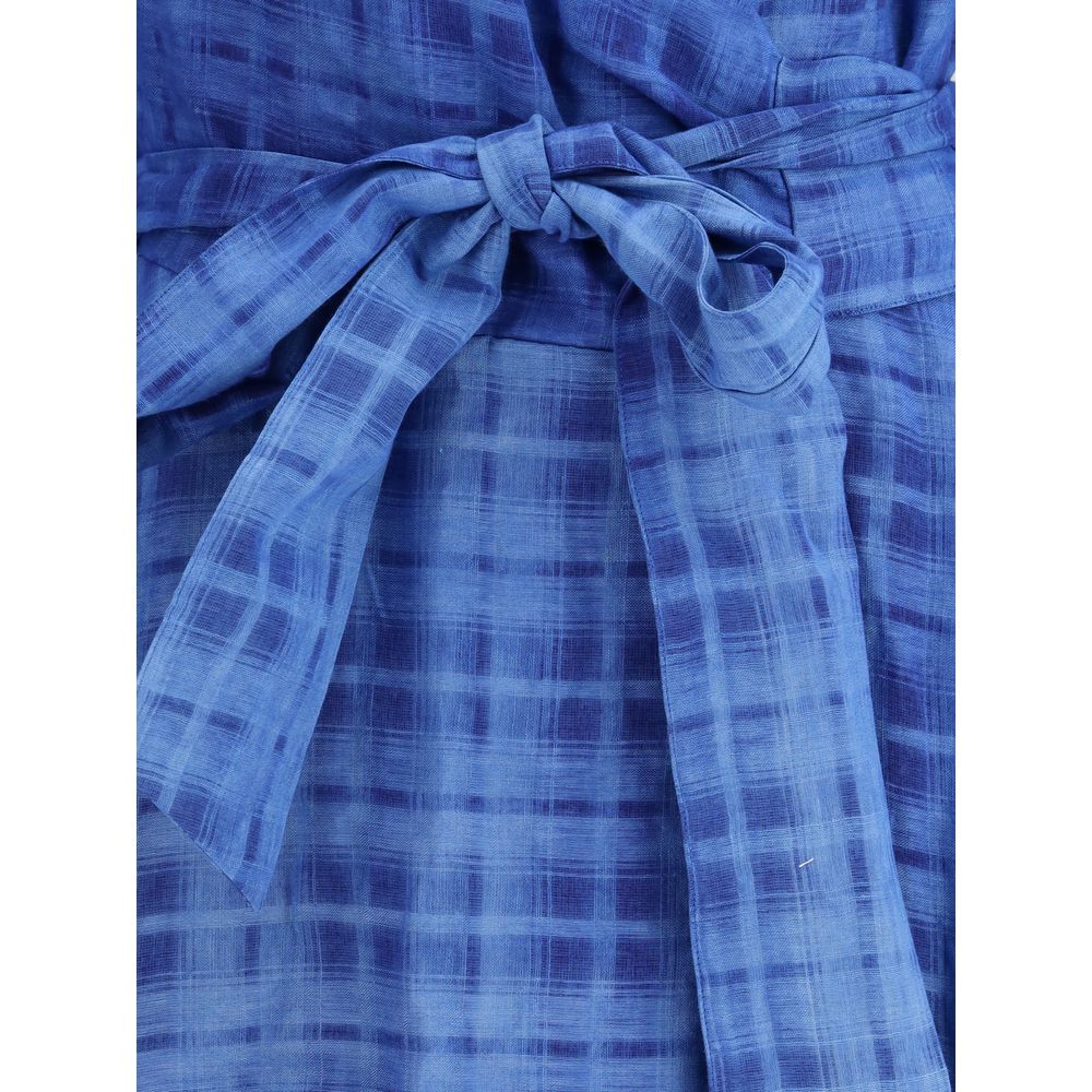 Sara Roka Karo-Chemisier-Kleid