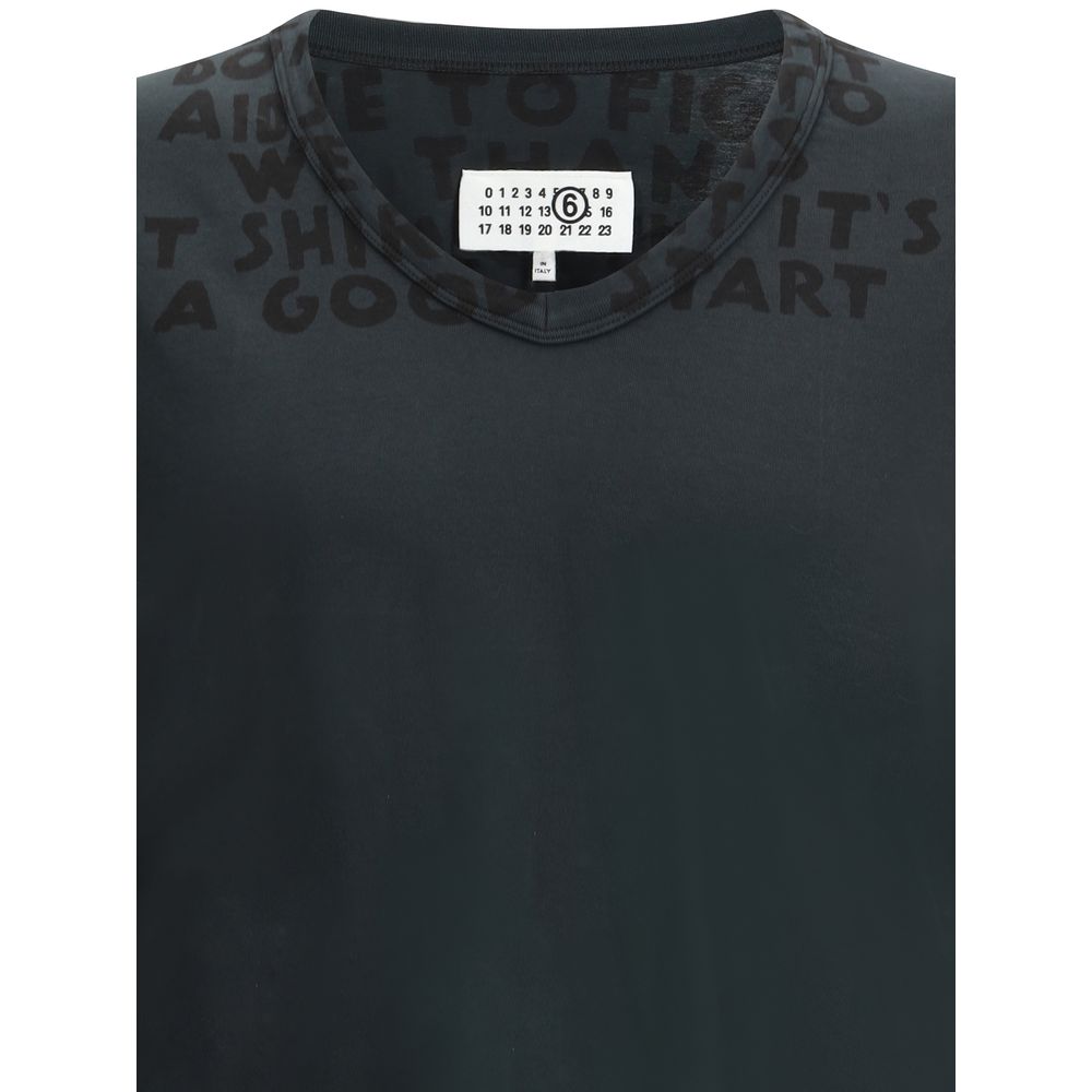 MM6 T-Shirt mit V-Ausschnitt