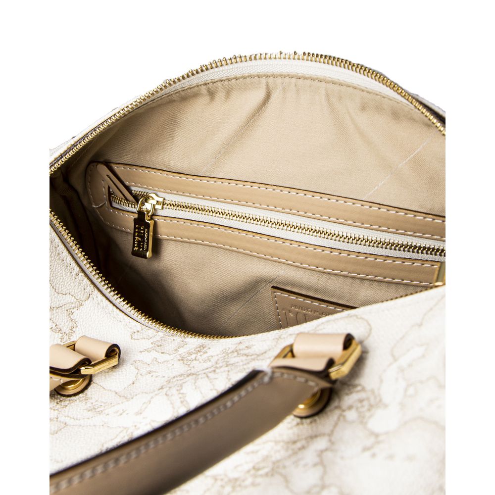 Alviero Martini Prima Classe Weiße Baumwollhandtasche