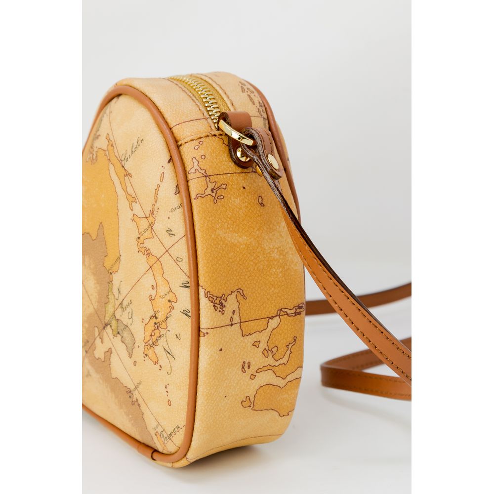 Alviero Martini Prima Classe Beigefarbene Baumwollhandtasche