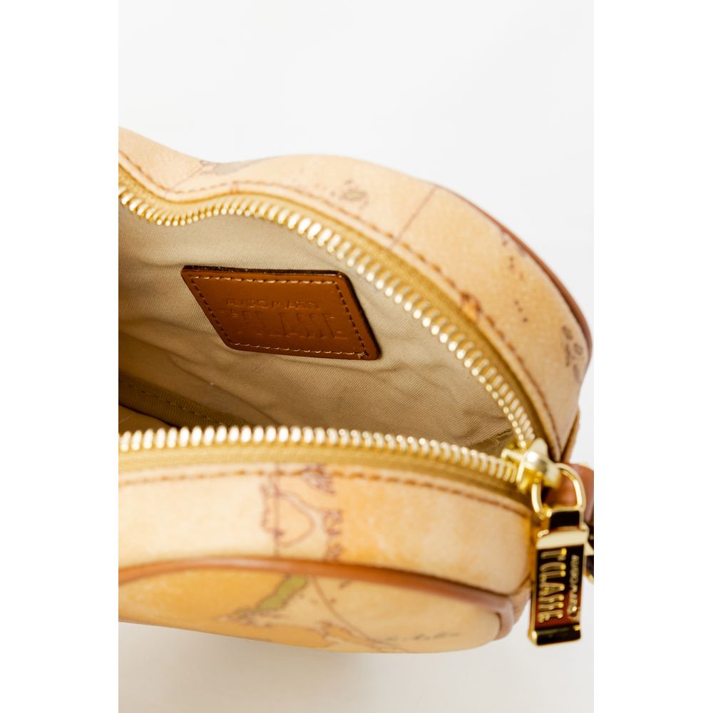 Alviero Martini Prima Classe Beigefarbene Baumwollhandtasche