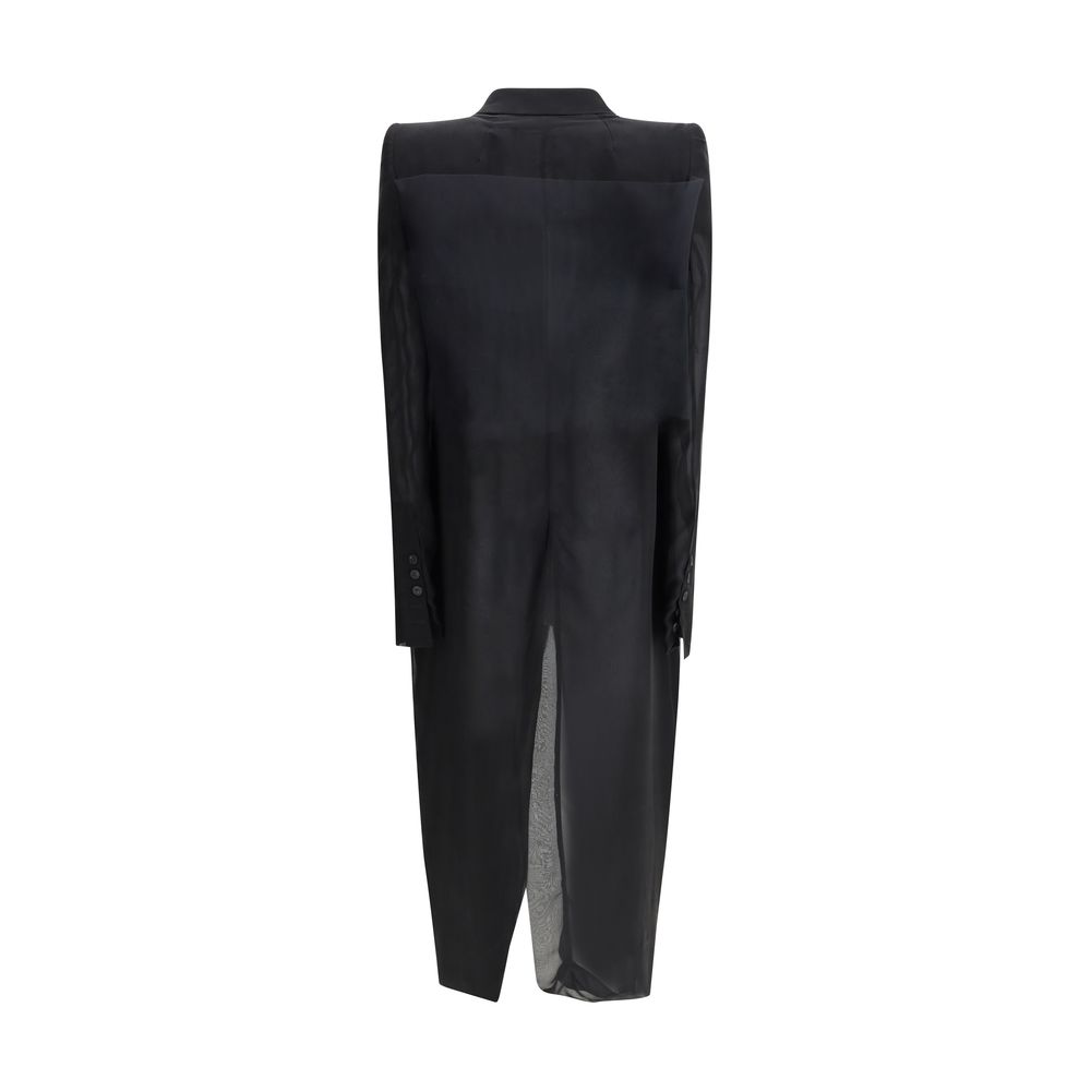 Rick Owens Langer Mantel aus Chiffon und Tüll