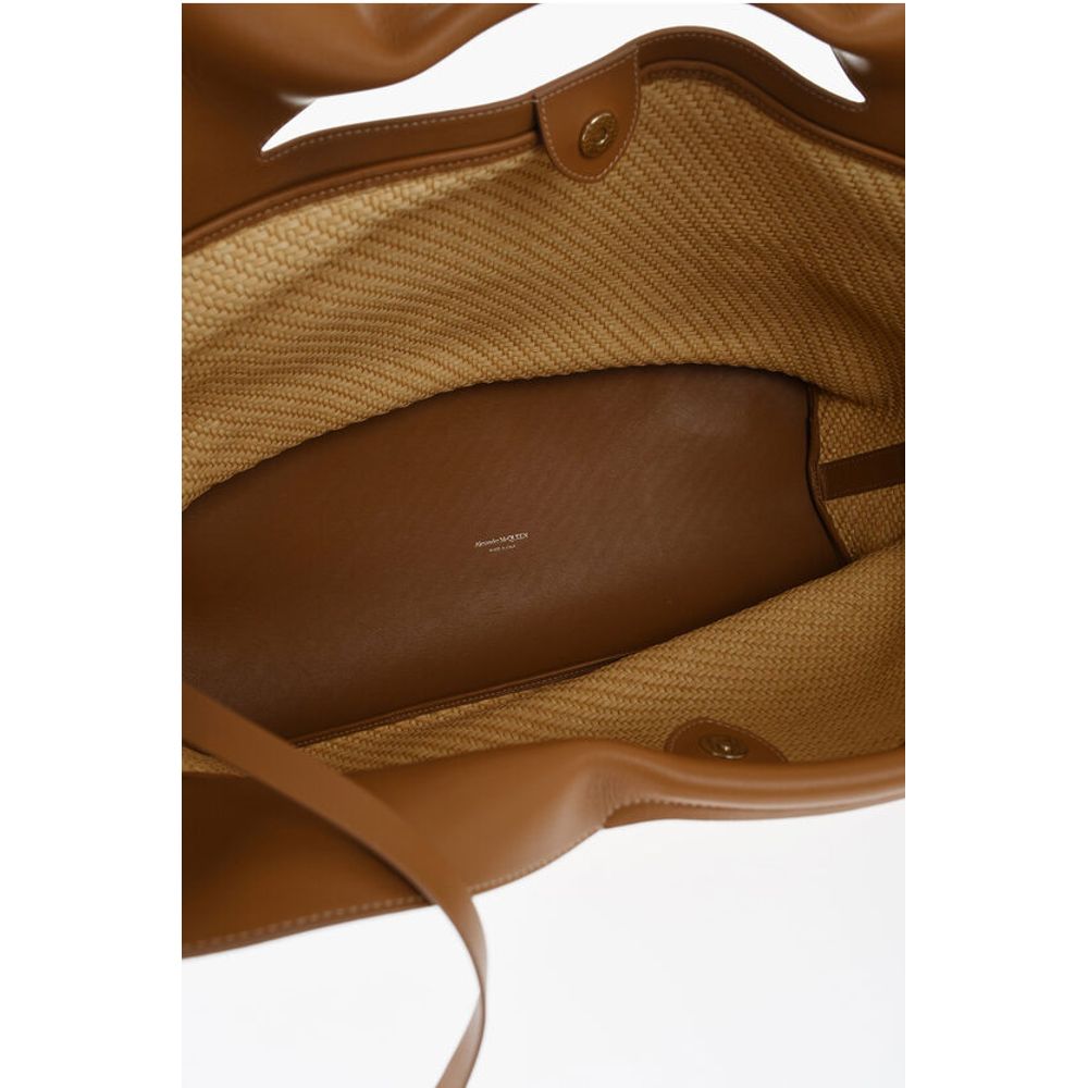 Alexander McQueen Tote Tasche aus braunem Raffia