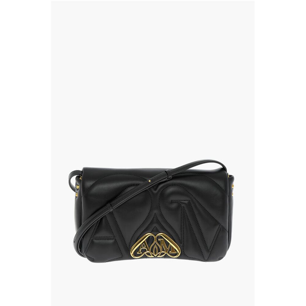 Alexander McQueen Schwarze Umhängetasche aus Kalbsleder