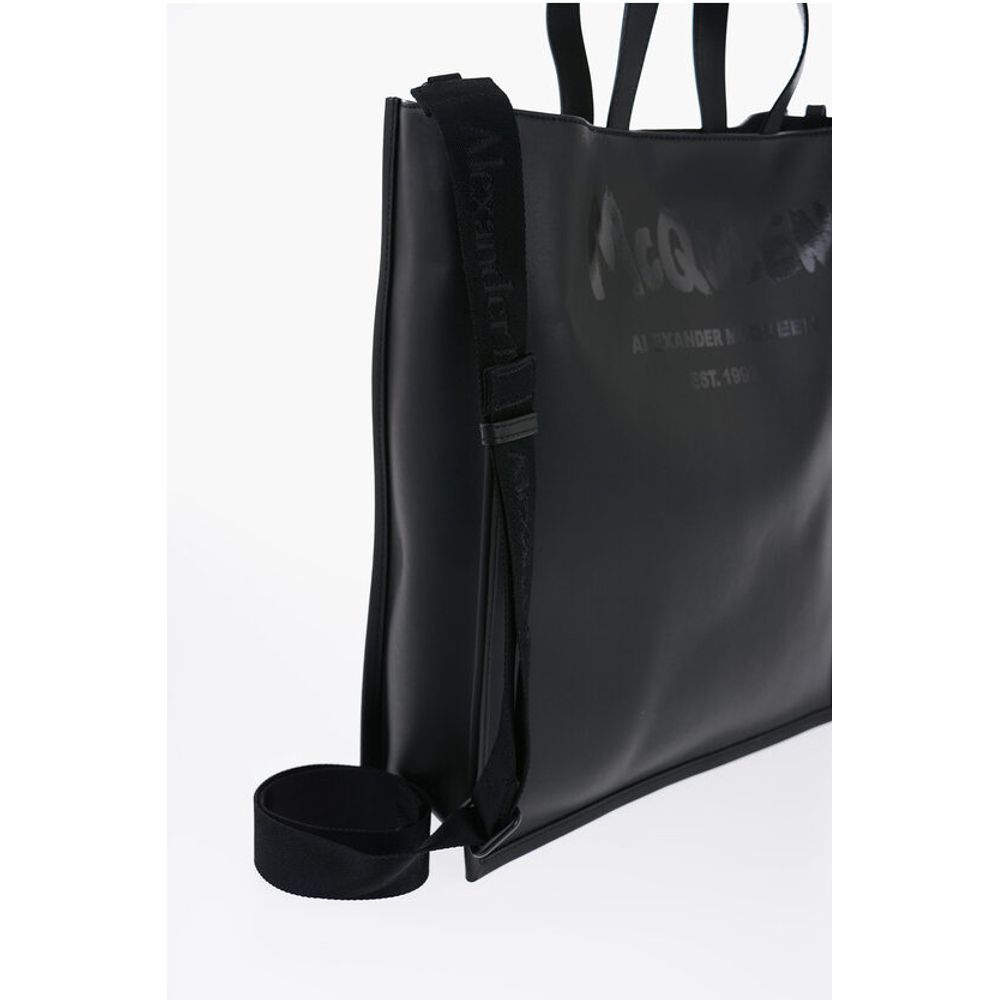 Alexander McQueen Schwarze Leder-Umhängetasche