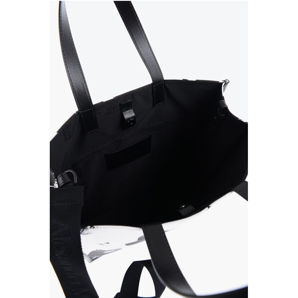 Alexander McQueen Schwarze und weiße Nylon-Umhängetasche