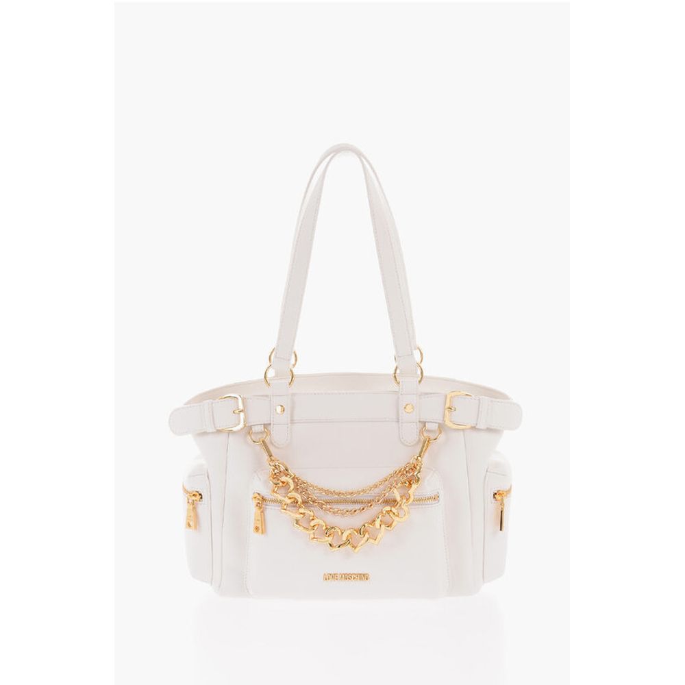 Moschino Weiße Polyethylen-Umhängetasche
