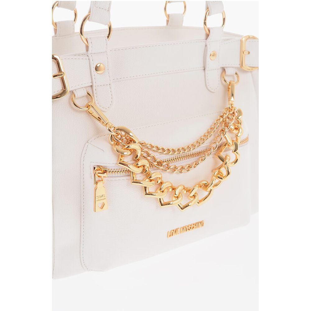 Moschino Weiße Polyethylen-Umhängetasche