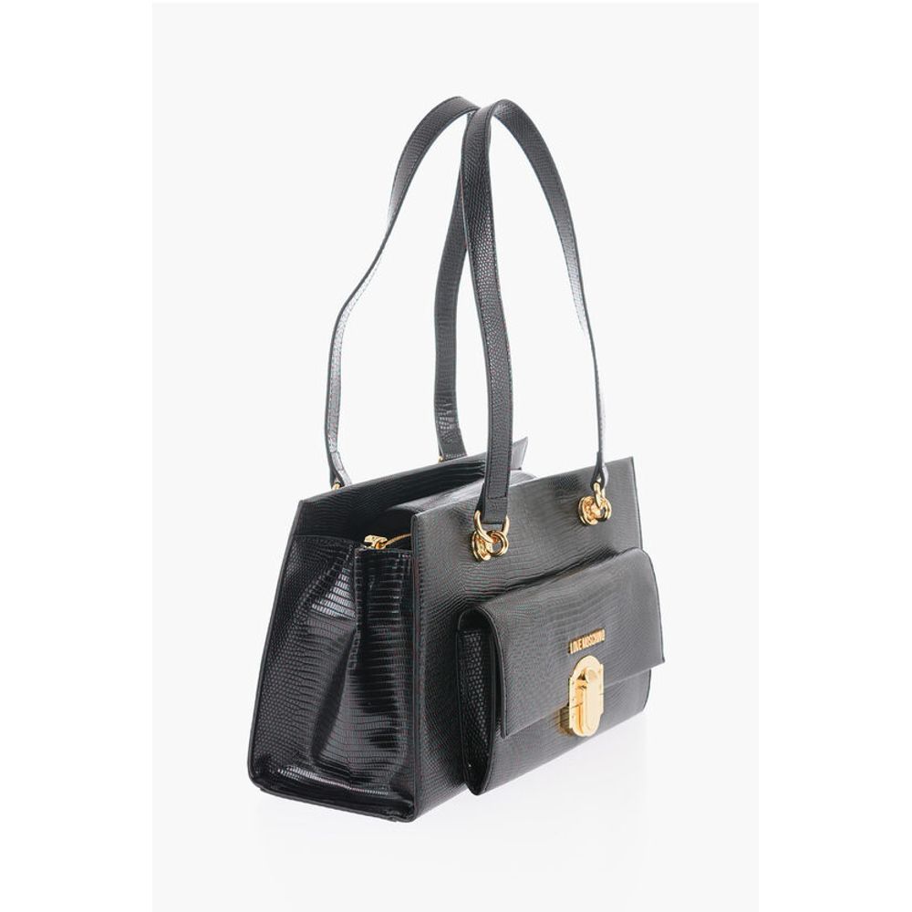 Moschino Schwarze Polyethylen-Umhängetasche