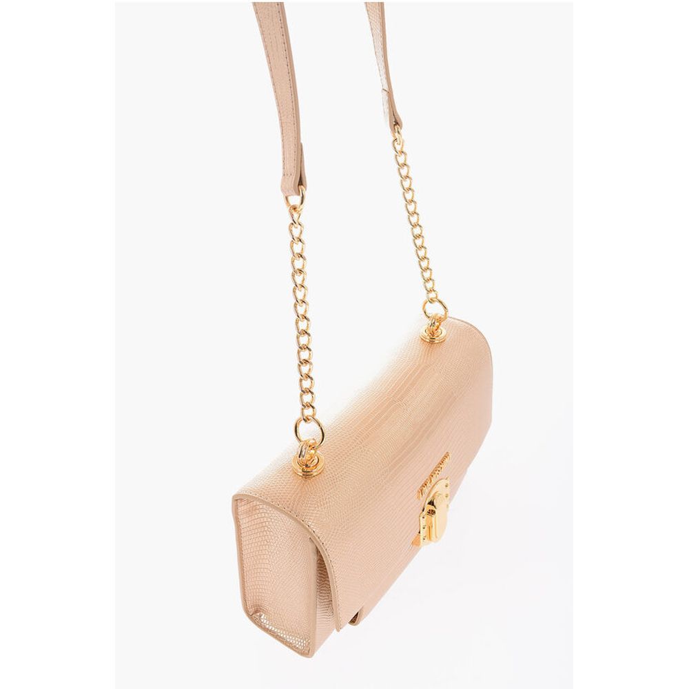 Moschino Goldfarbene Polyethylen-Umhängetasche
