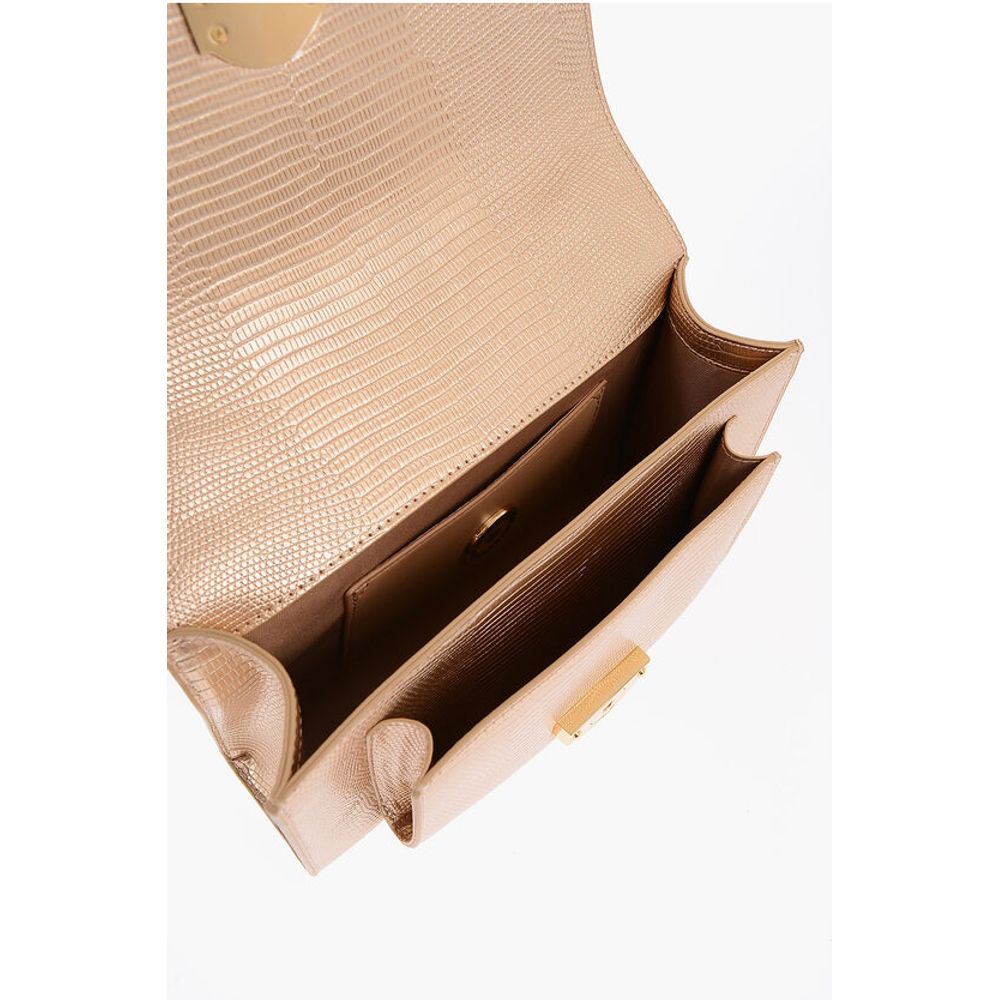 Moschino Goldfarbene Polyethylen-Umhängetasche
