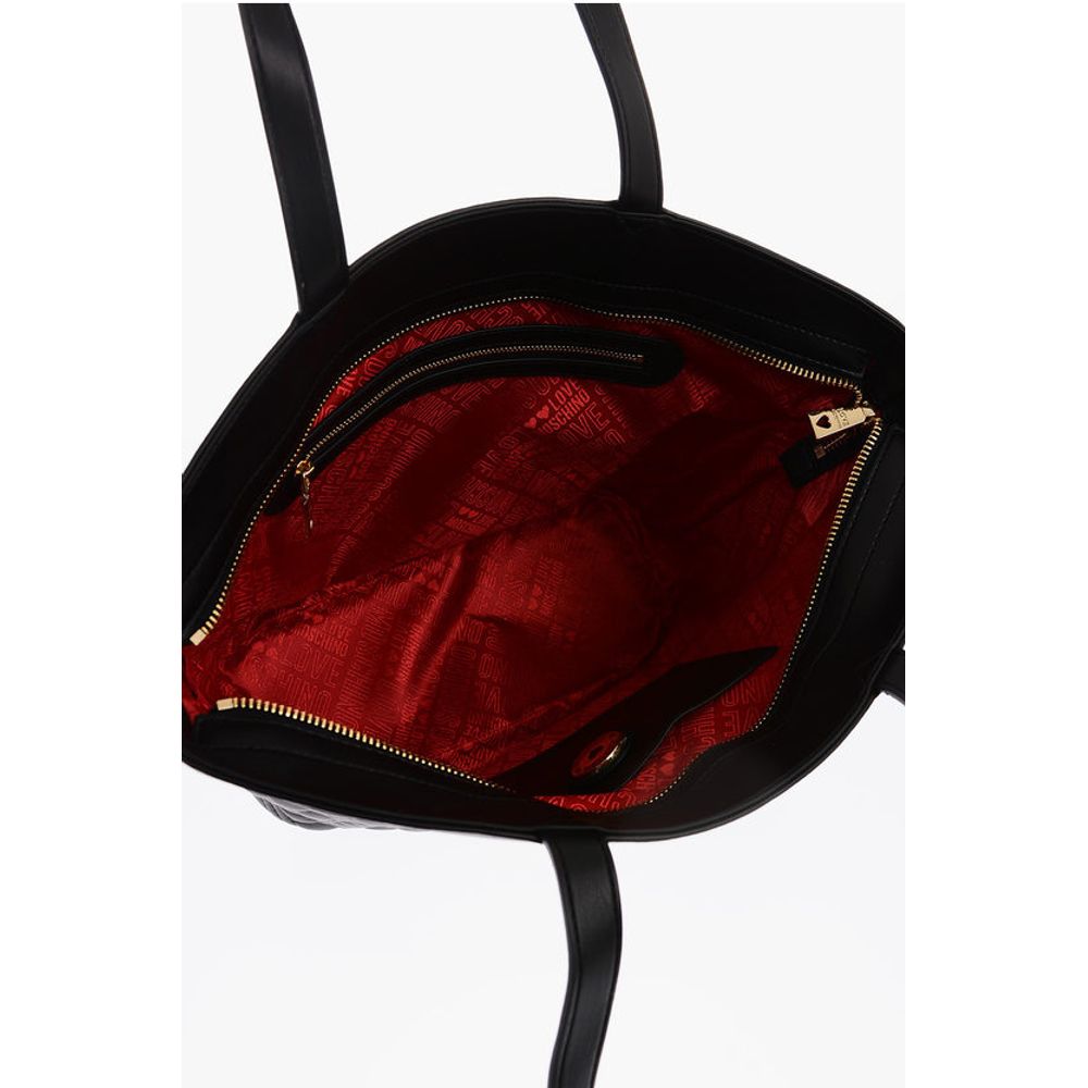 Moschino Schwarze Polyethylen-Umhängetasche