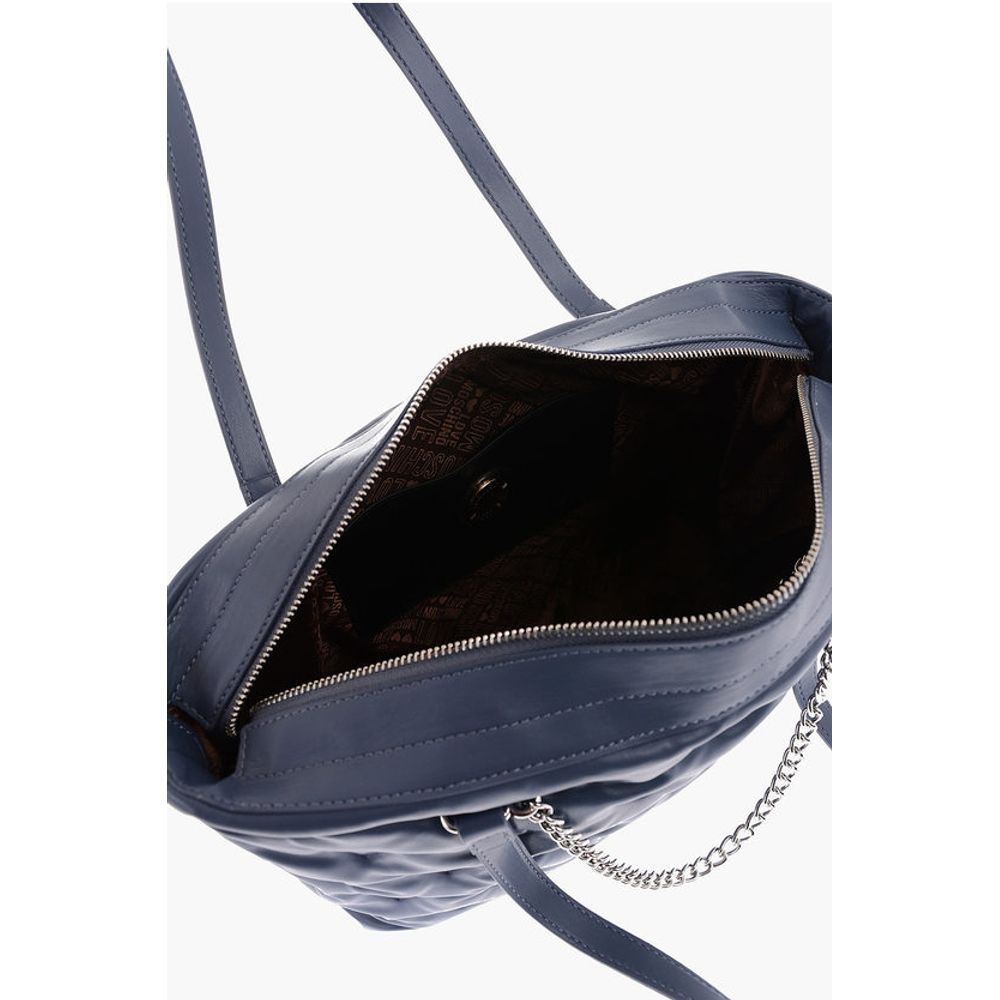 Moschino Blaue Polyethylen-Umhängetasche