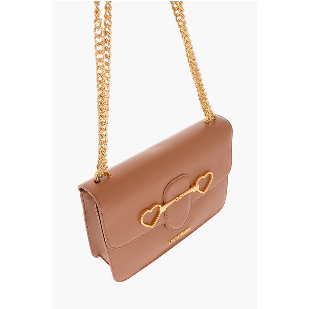 Moschino Braune Polyethylen-Umhängetasche