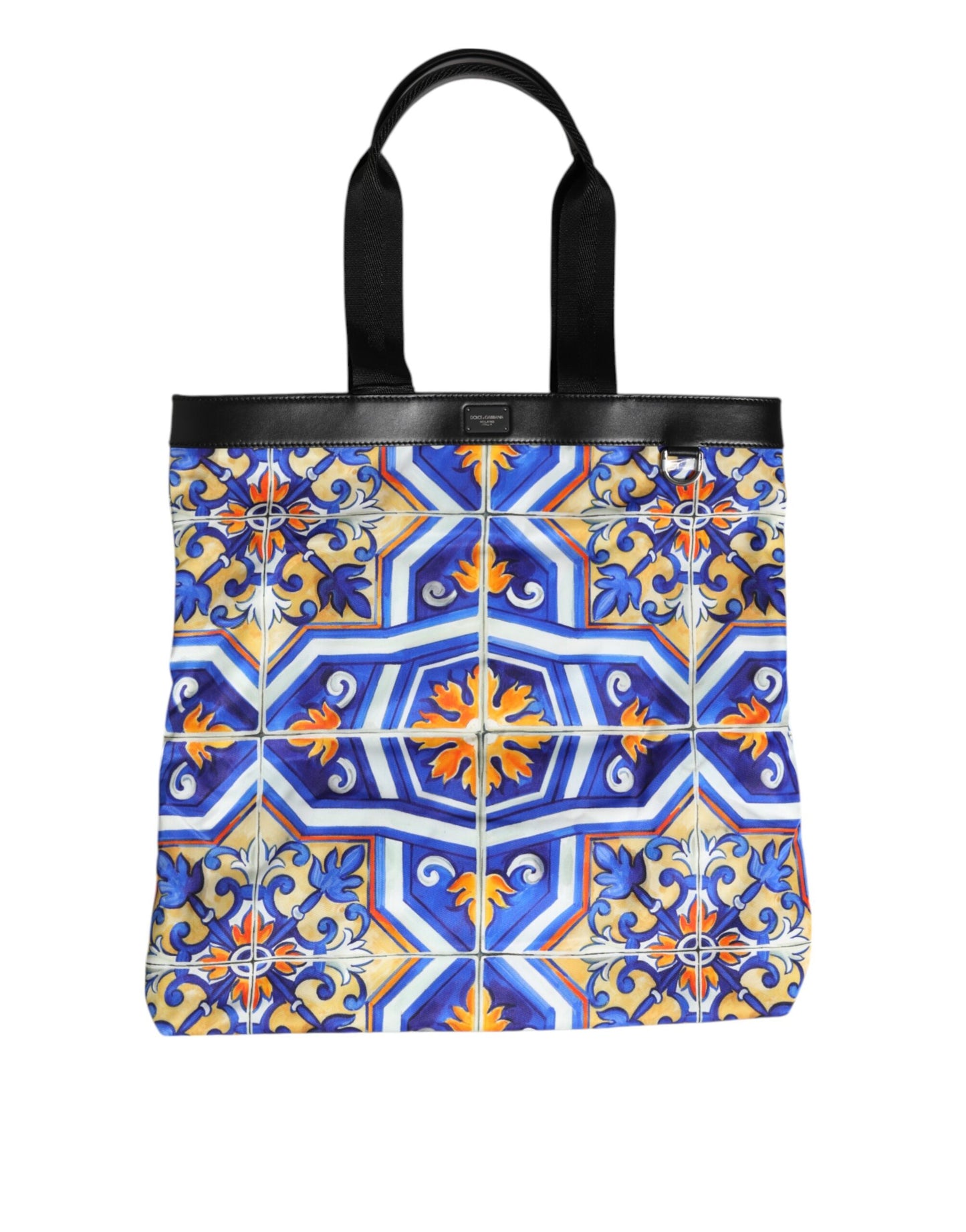 Dolce & Gabbana Multicolor Maiolica Print Tote Schulterriemen Tasche