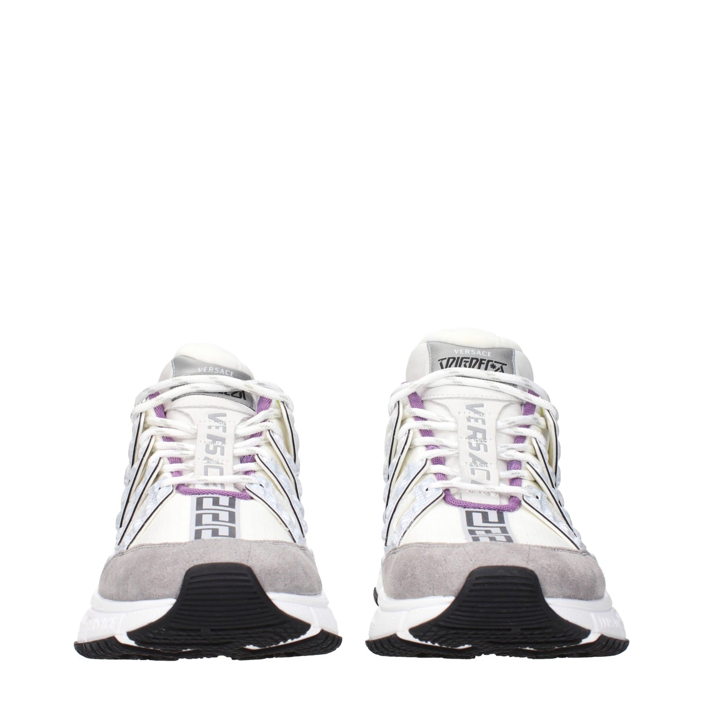 Versace Beige Stoff Sportliche Turnschuhe