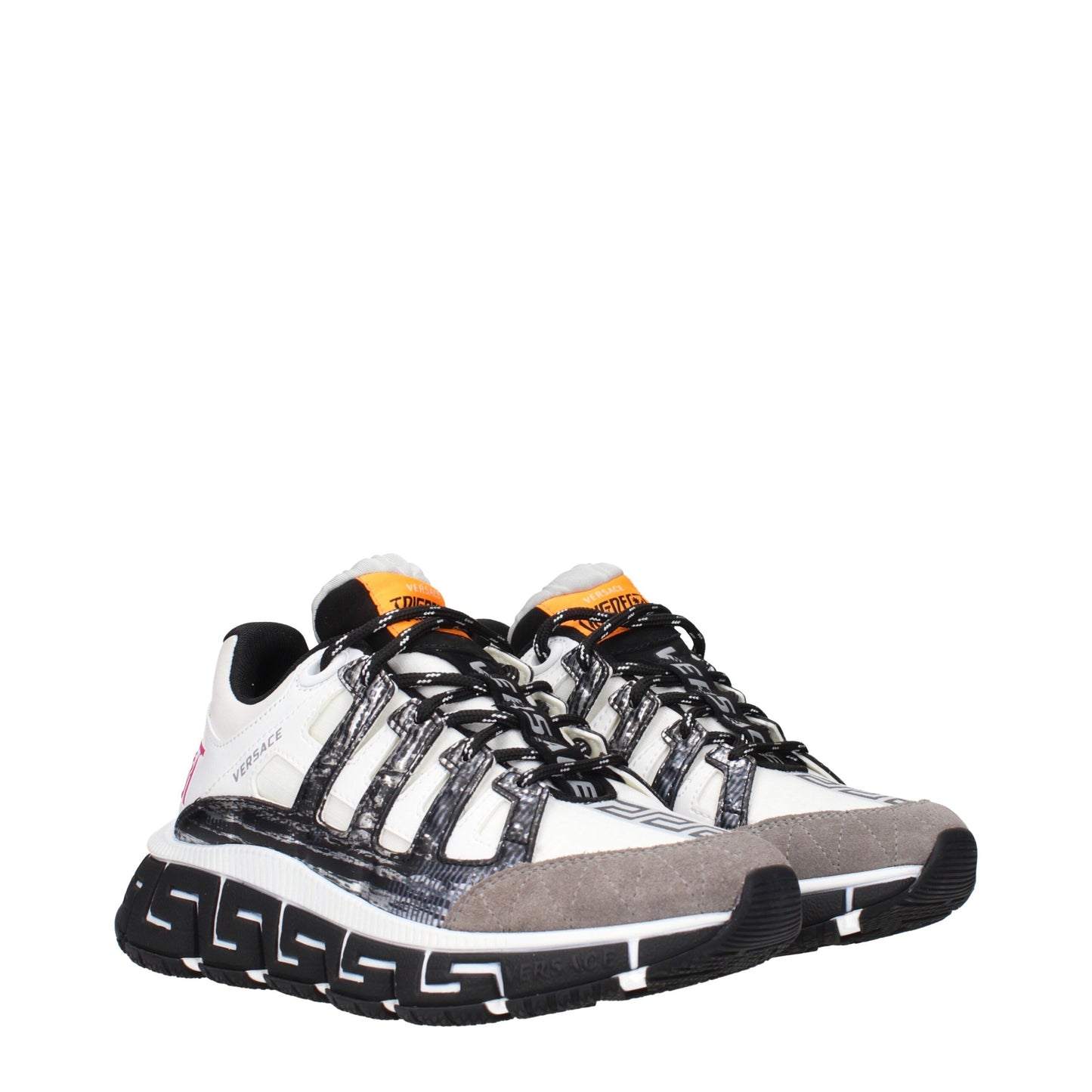 Versace Beige Stoff Sportliche Turnschuhe