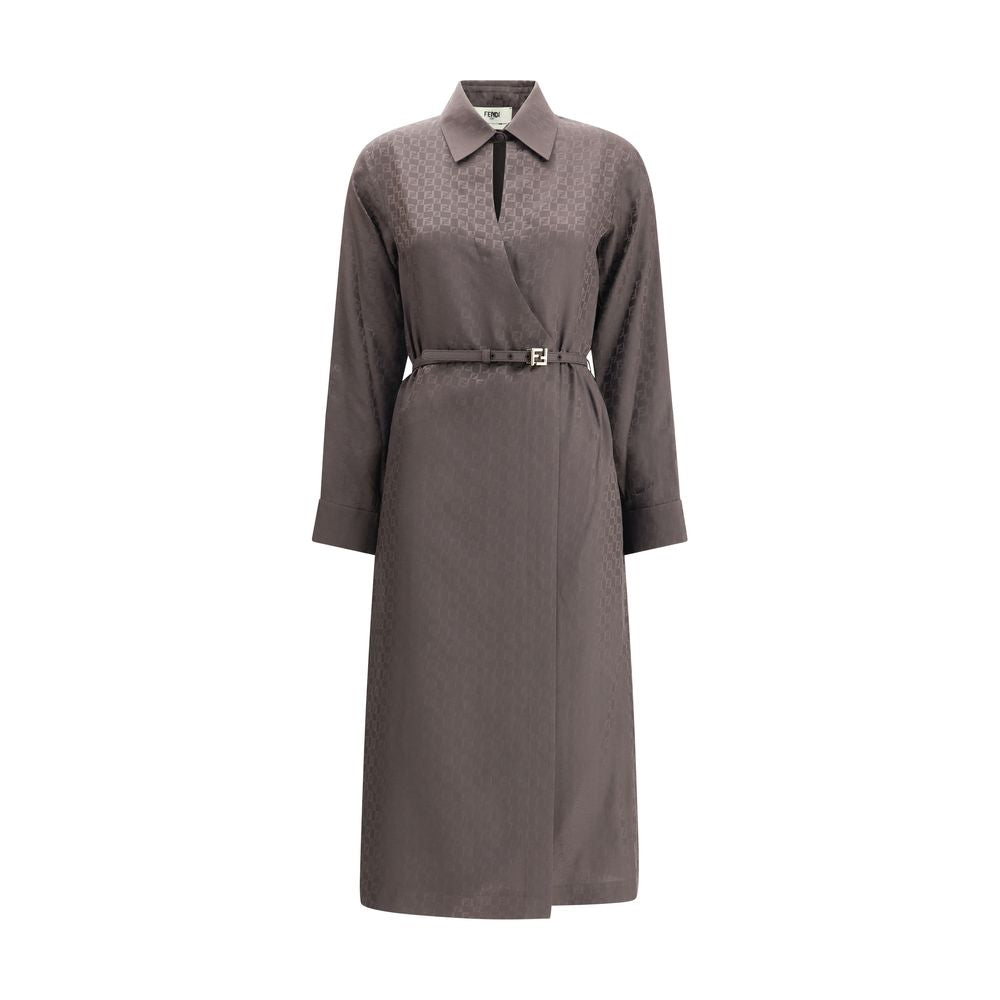 Fendi FF Seiden-Jacquard-Kleid