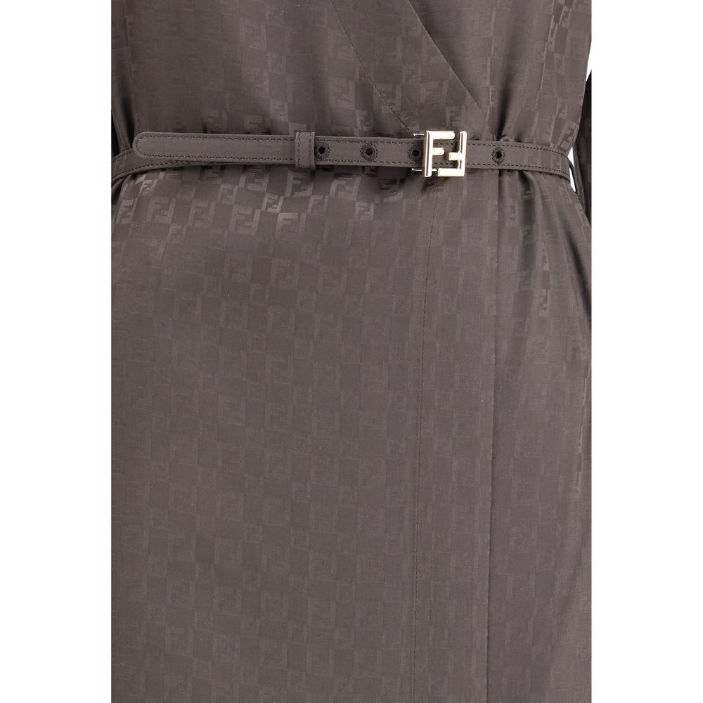 Fendi FF Seiden-Jacquard-Kleid