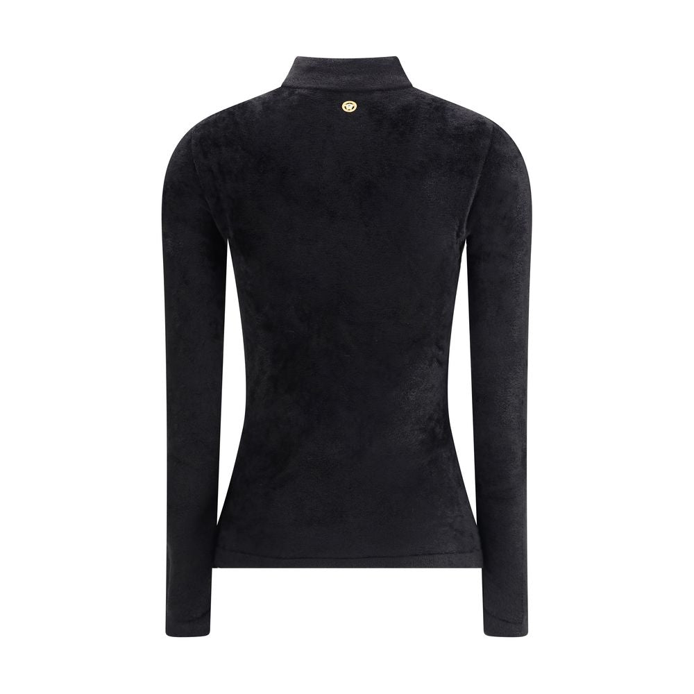 Versace Chenille Top mit halbem Nacken