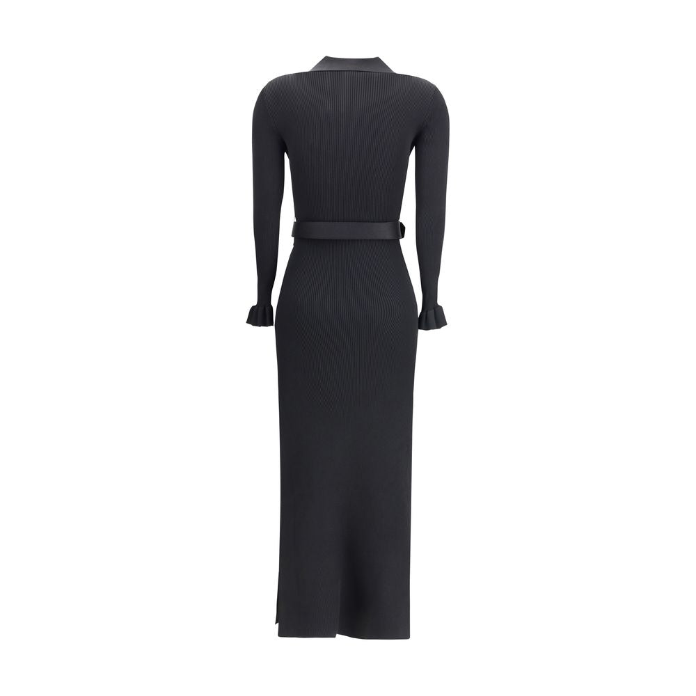Self-Portrait Langes geripptes Kleid