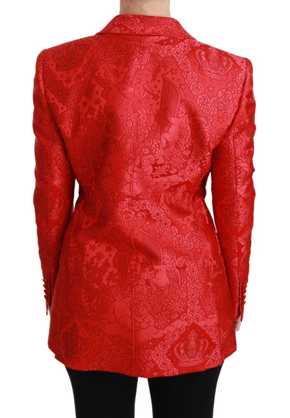Dolce & Gabbana Roter geblümter Blazer mit Engelsmuster