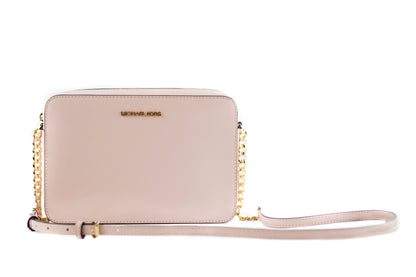 Michael Kors Jet Set Große East West Saffiano Leder Crossbody Tasche Handtasche (Powder Blush)