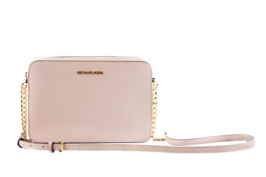 Michael Kors Jet Set Große East West Saffiano Leder Crossbody Tasche Handtasche (Powder Blush)