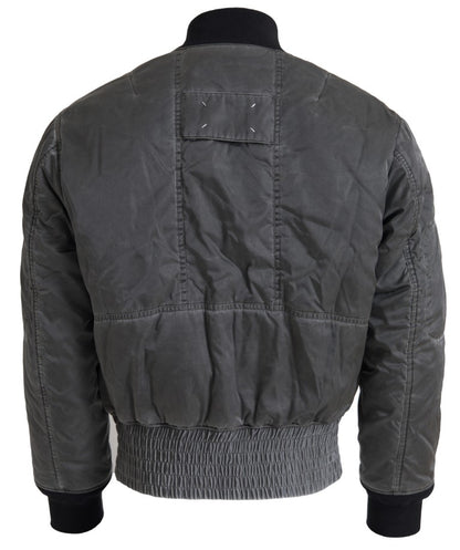 Elegant grey bomber jacket with full zip