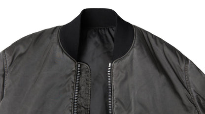 Elegant grey bomber jacket with full zip