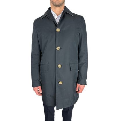 Timeless navy blue trench coat for elegant style